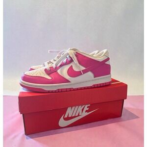 Nike Dunk Low White/Laser Fushsia 7Y